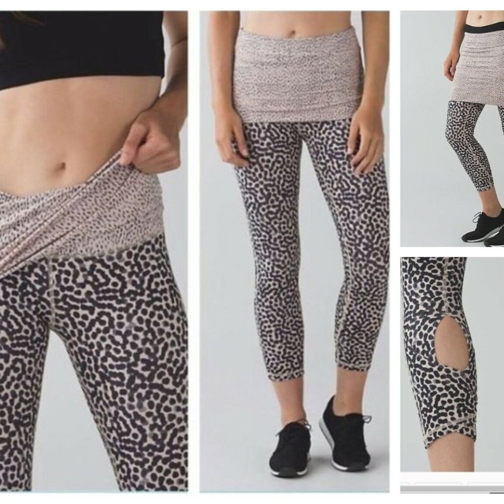 Lululemon UNDER WUNDER 7/8 leggings 10 SPECIAL EDITION Ace Spot Grain 32X23
